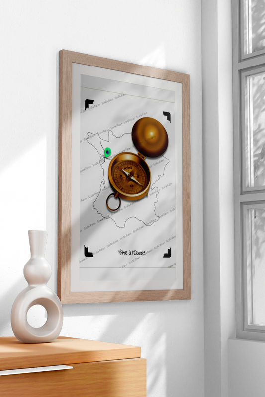 "Être à l'ouest" - Une affiche pour les esprits libres de l’Ouest, entre brise bretonne et douce folie 🌬️