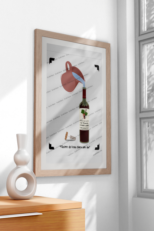 "Mettre de l’eau dans son vin" – Une affiche pleine de nuances 🍷