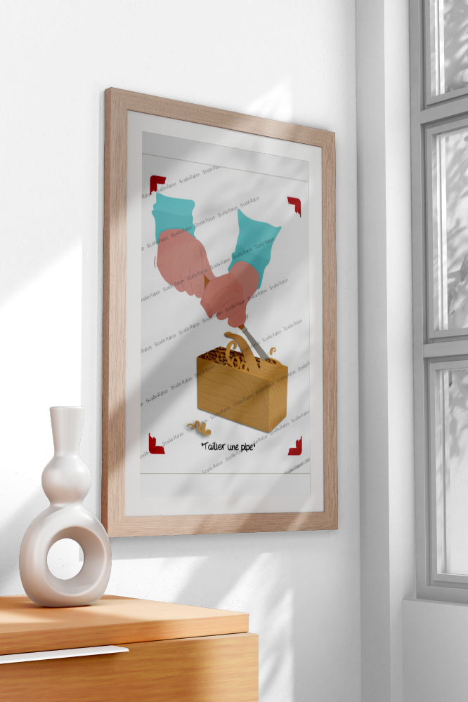 "Tailler une pipe" - Une affiche pour l’art de sculpter… ou autre chose ? 🪚